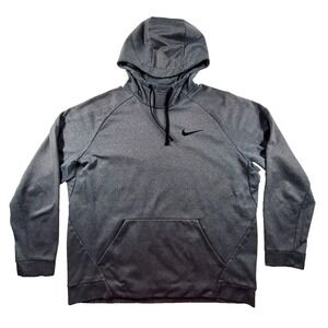 Nike Therma-FIT Hoodie XXL Gray Pullover Swoosh Athletic Sweatshirt